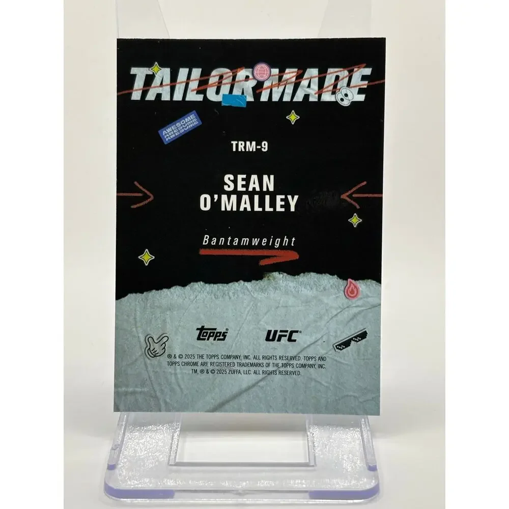 2025 Topps Chrome UFC Sean O'Malley Tailor Made Aqua Geometric Refractor 71/99